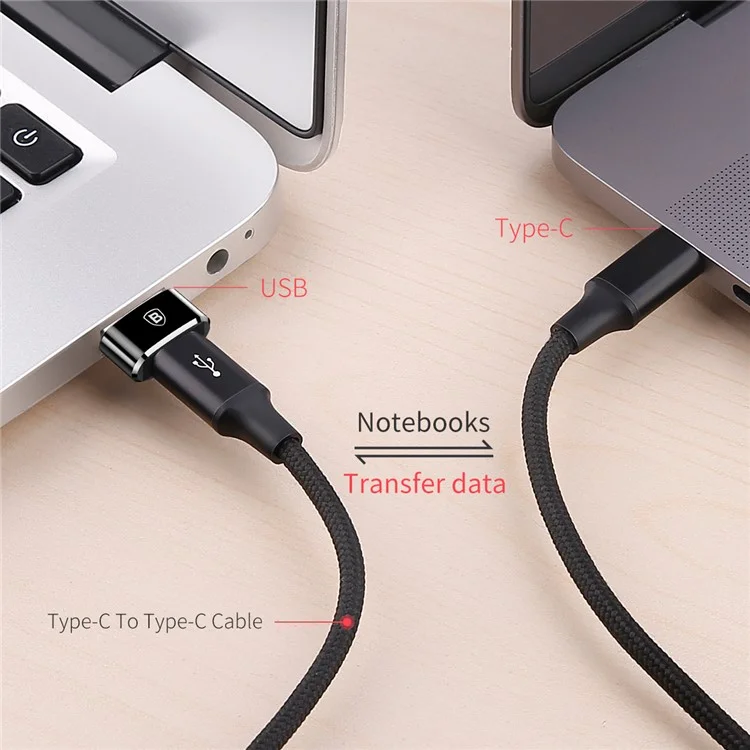 BASEUS Mini USB Male to Type-c Female Adapter Converter - Black