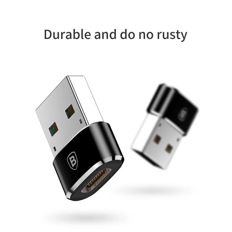 BASEUS Mini USB Male to Type-c Female Adapter Converter - Black