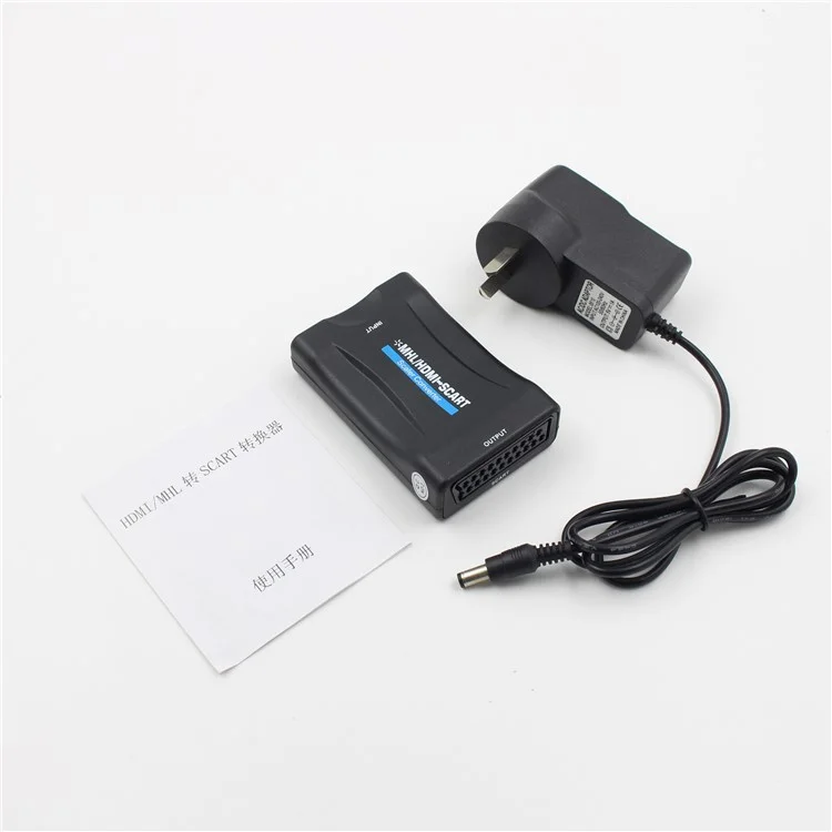 HDMI to SCART 1080P Video Audio Converter Smartphone Sky STB DVD TV - EU Plug