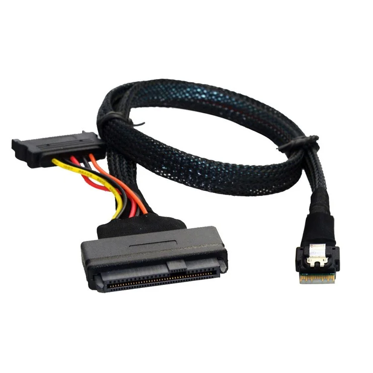 U.2 U2 SFF-8639 to Slim SAS SFF-8654 4i NVME Pcie SSD Cable Для Материнской Платы Intel SSD 750 P3600 P3700 M.2