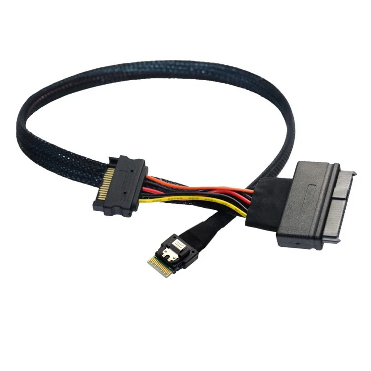 U.2 U2 SFF-8639 to Slim SAS SFF-8654 4i NVME Pcie SSD Cable Для Материнской Платы Intel SSD 750 P3600 P3700 M.2