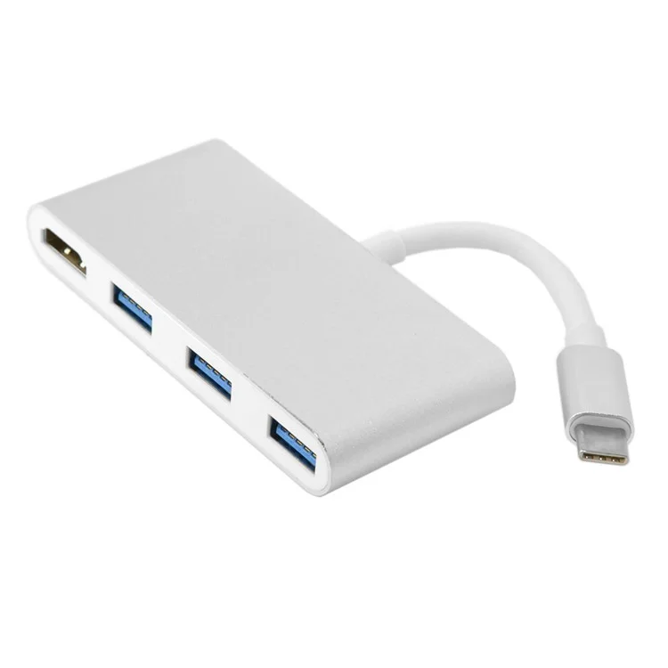 USB 3.1 Type C to HDMI HDTV 4K 30HZ & 3 Ports USB HUB OTG Adapter for Laptop & Macbook