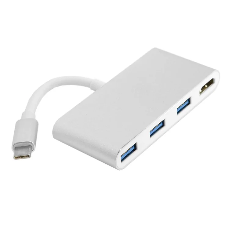 USB 3.1 Type C to HDMI HDTV 4K 30HZ & 3 Ports USB HUB OTG Adapter for Laptop & Macbook