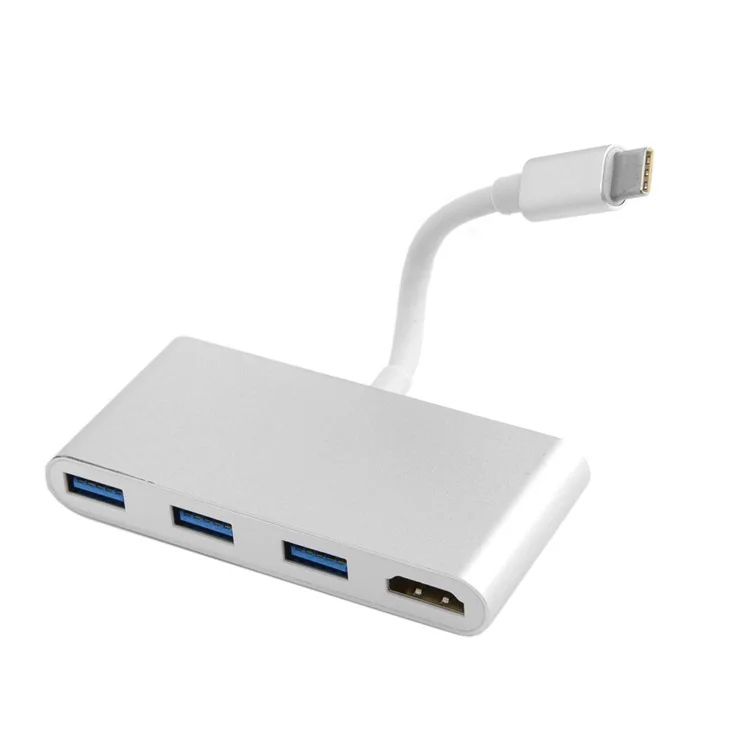 USB 3.1 Type C to HDMI HDTV 4K 30HZ & 3 Ports USB HUB OTG Adapter for Laptop & Macbook