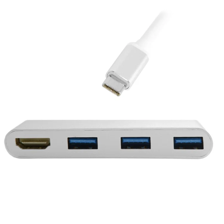 USB 3.1 Type C to HDMI HDTV 4K 30HZ & 3 Ports USB HUB OTG Adapter for Laptop & Macbook
