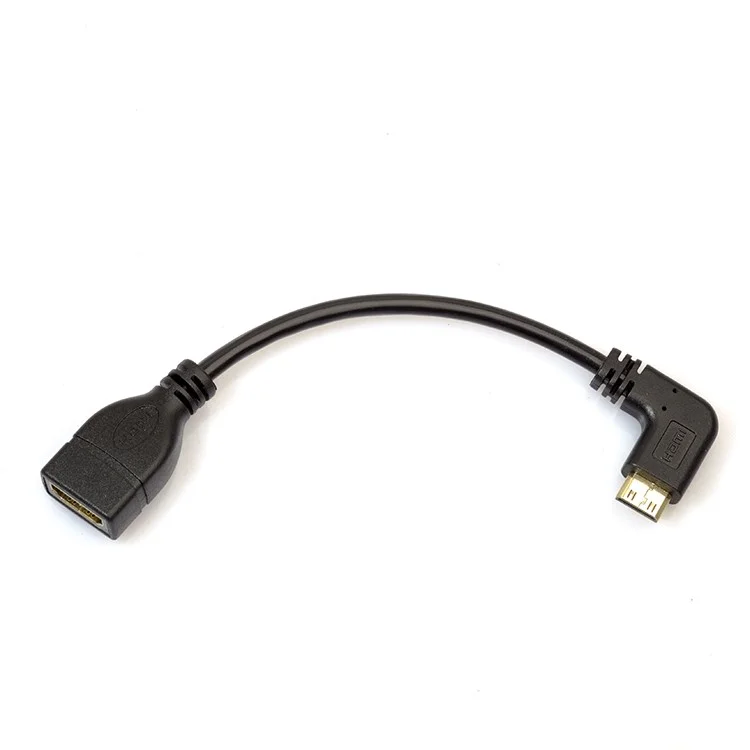 90 Degree Angled Mini HDMI Male to HDMI Female Adapter Cable