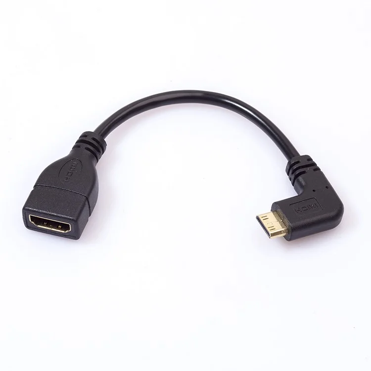 90 Degree Angled Mini HDMI Male to HDMI Female Adapter Cable