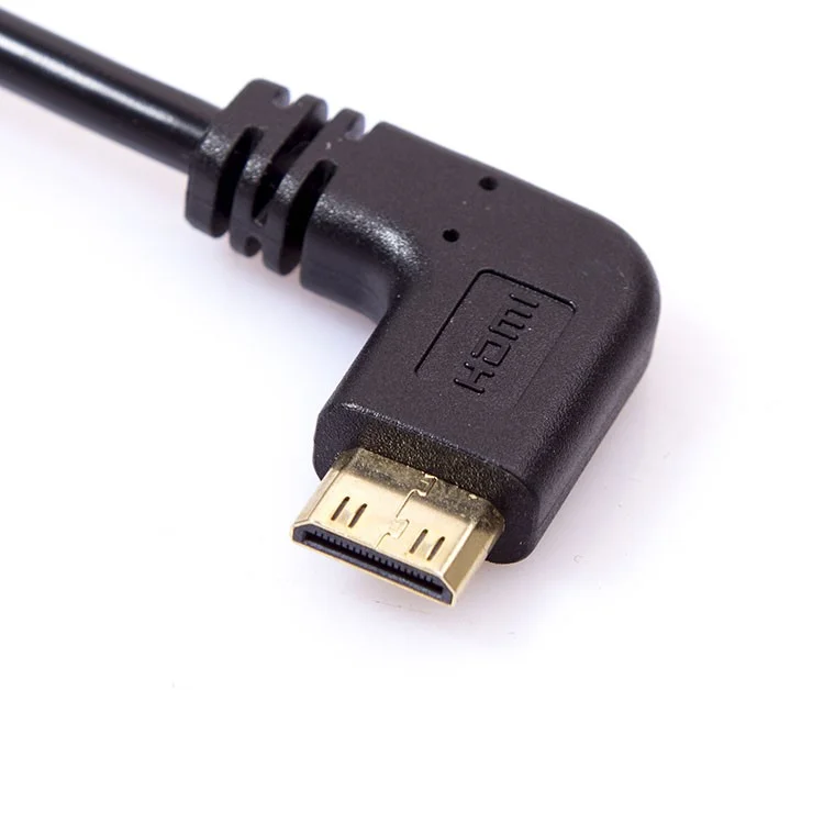 90 Degree Angled Mini HDMI Male to HDMI Female Adapter Cable