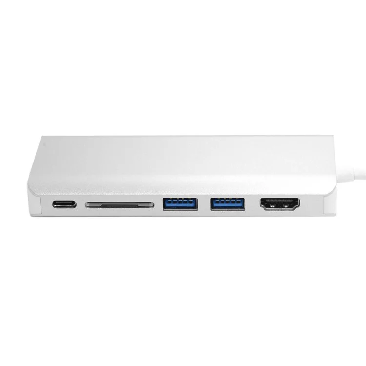 UC-034 Type-C to Gigabit Ethernet LAN Port + 2 USB 3.0 Ports + HDMI Port + SD Card Port Converter Adapter for PC Laptop & Macbook