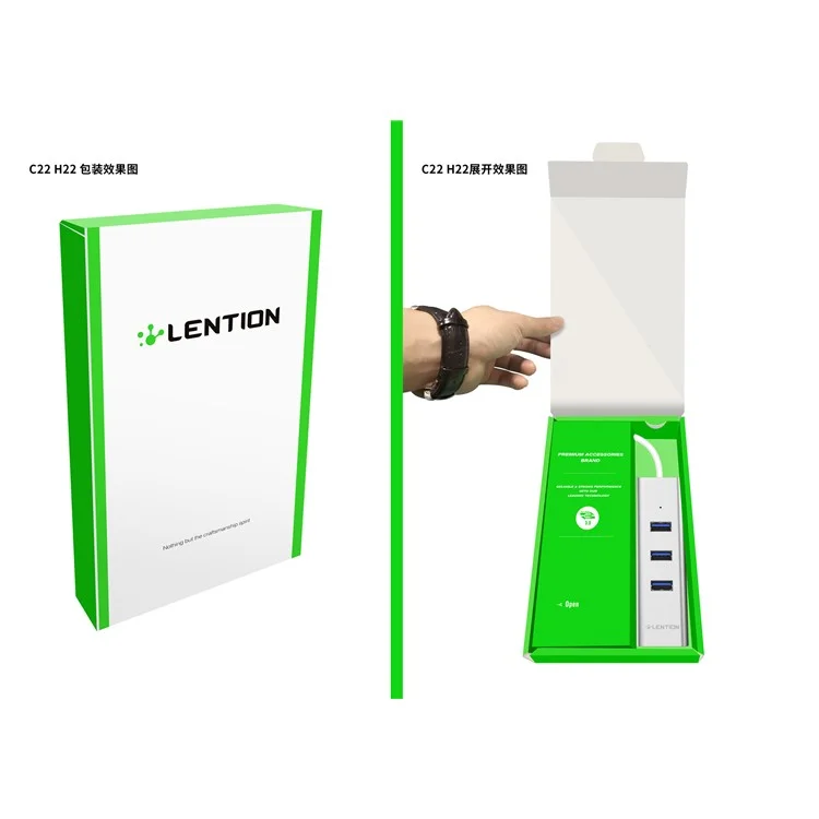 LENTION C22 Type C to 3-Port USB 3.0 + One RJ45 Port Converter Adapter - Silver Color