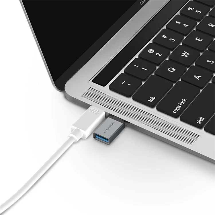 Lentção C3 Tipo C Para USB 3.0 5Gbps Adaptador de Conversor de Transmissão Rápida - Cinza