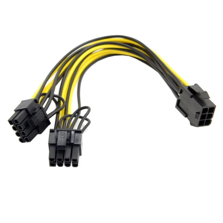 PCI-E PCI Express ATX 6Pin Male to Dual 8Pin & 6Pin Female Video Card Extension Power Cable