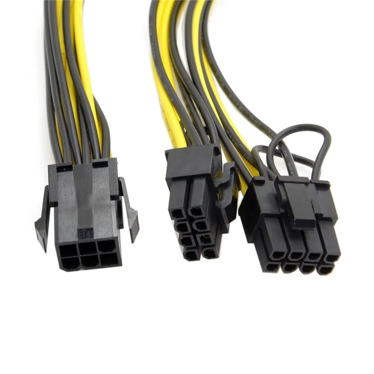 PCI-E PCI Express ATX 6Pin Male to Dual 8Pin & 6Pin Female Video Card Extension Power Cable