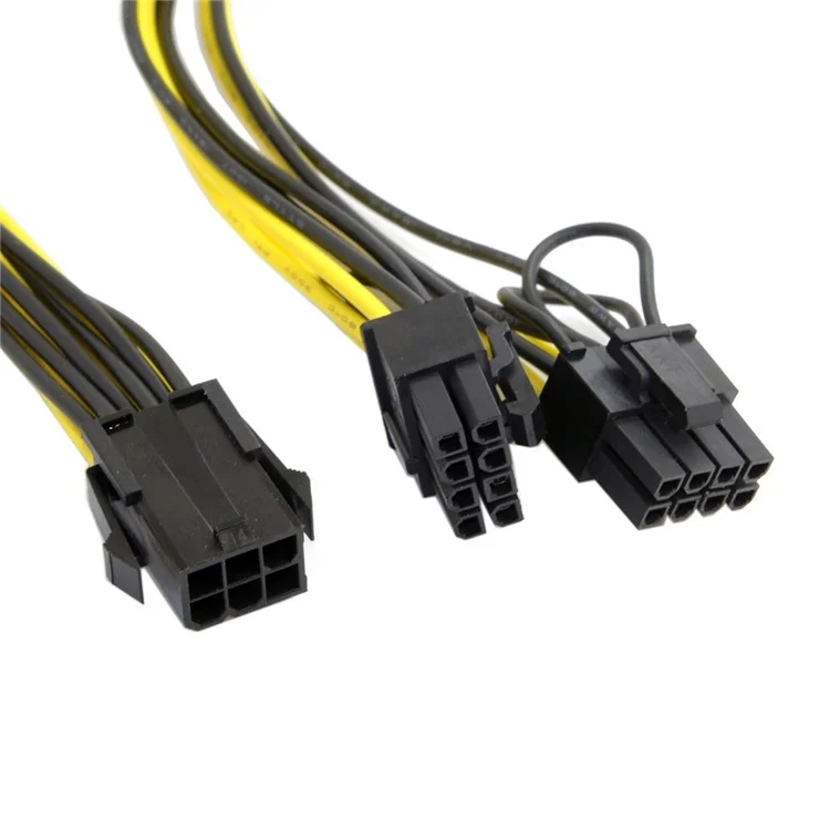 PCI-E PCI Express ATX 6Pin Male to Dual 8Pin & 6Pin Female Video Card Extension Power Cable