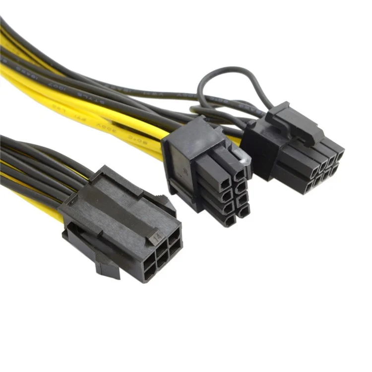 PCI-E PCI Express ATX 6Pin Male to Dual 8Pin & 6Pin Female Video Card Extension Power Cable