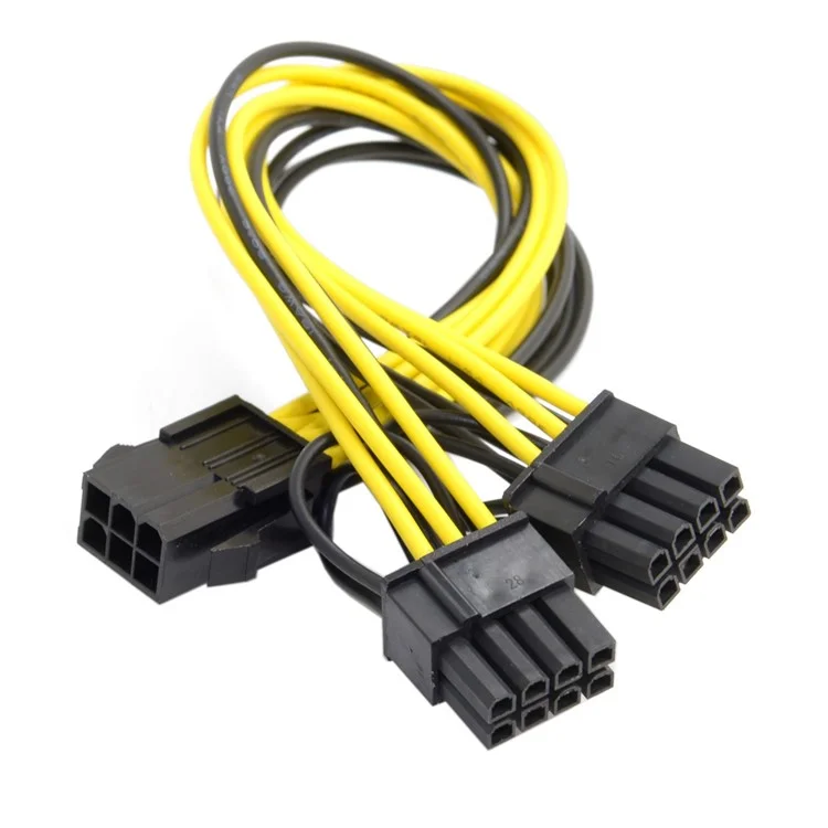PCI-E PCI Express ATX 6Pin Male to Dual 8Pin & 6Pin Female Video Card Extension Power Cable