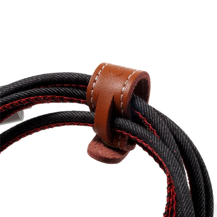 REMAX 1.8m Jean Cloth Texture Type-C Data Sync Charging USB Cable for Samsung Note 8/S8 Etc. - Black
