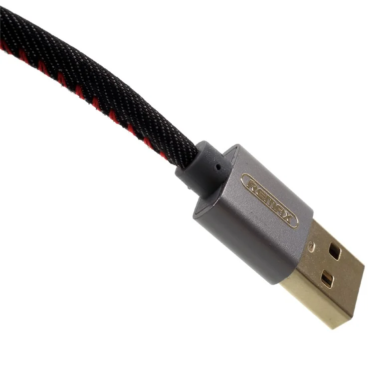 REMAX 1.8m Jean Cloth Texture Type-C Data Sync Charging USB Cable for Samsung Note 8/S8 Etc. - Black