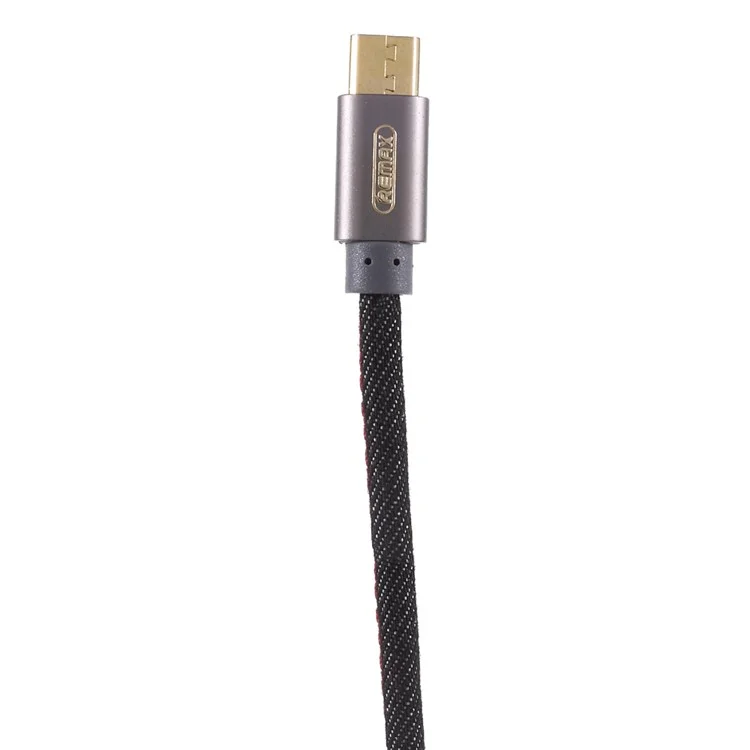 REMAX 1.2m Cowboy Jean Cloth Micro USB Data Sync Charging Cable for Samsung Sony etc. - Black