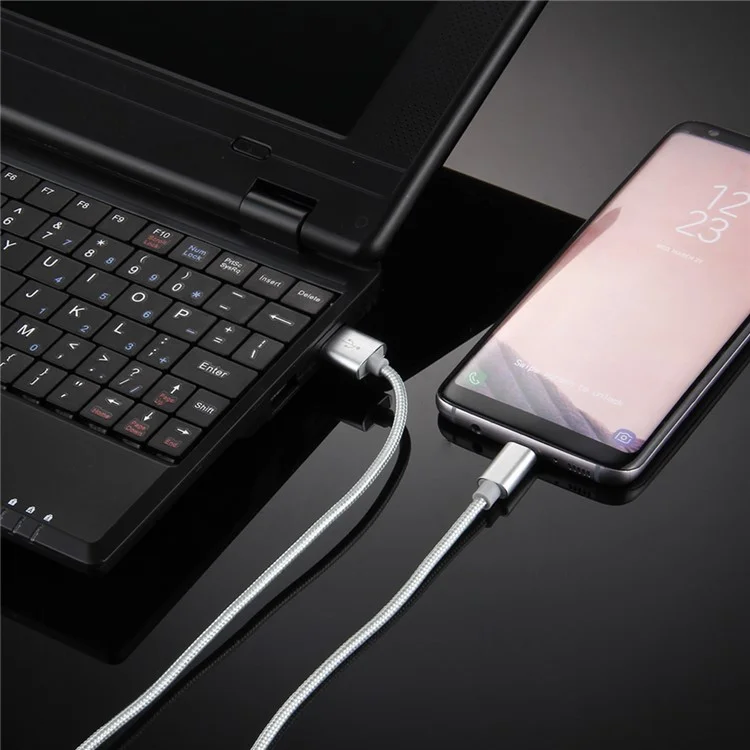 Für iPhone 15 Serie 0,5 m gewebter Textur Typ-C USB umkehrbares Kabel für Samsung Note 8 / S8 / S8 Plus usw. - Weiß