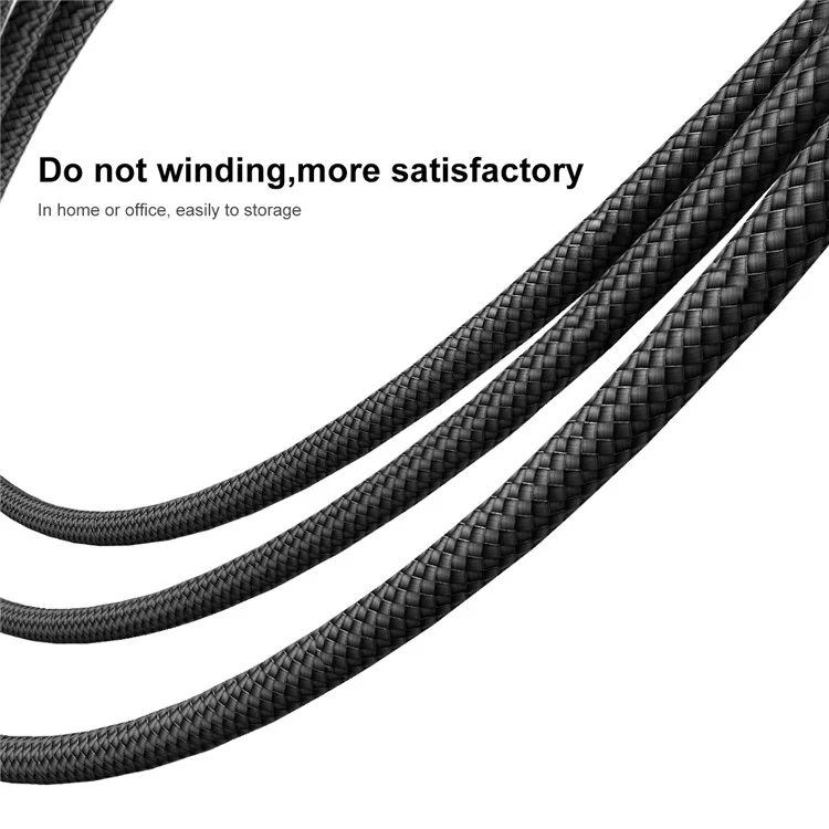 BASEUS Gold Coloren Belt Series 3A 1M USB 3.0-A to Type C Data Sync and Charge Cable for Samsung Note 8/S8/S8 Plus etc. - Gold Color / Black