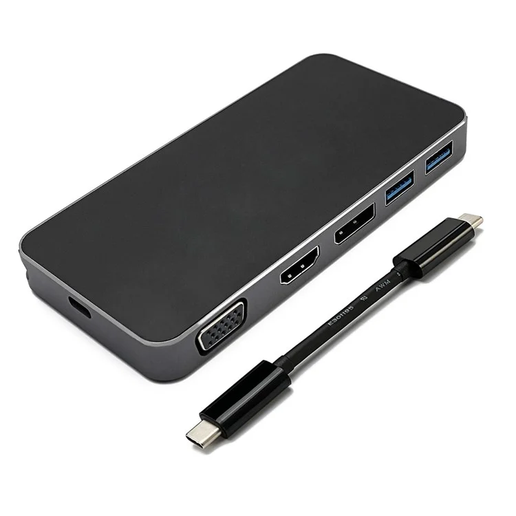 Thunderbolt3 USB-C USB 3.1 to Displayport VGA HDMI USB HUB & Dual Type-C Female Power Adapter for Laptop