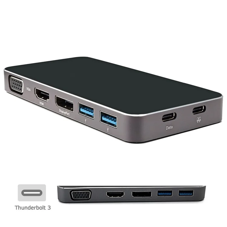 Thunderbolt3 USB-C USB 3.1 to Displayport VGA HDMI USB HUB & Dual Type-C Female Power Adapter for Laptop