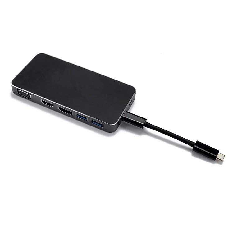 Thunderbolt3 USB-C USB 3.1 to Displayport VGA HDMI USB HUB & Dual Type-C Female Power Adapter for Laptop