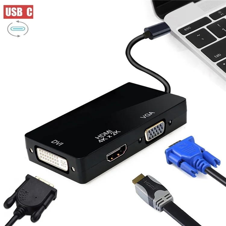 CY UC-050 Thunderbolt 3 USB-C Type-C to 4K HDMI DVI VGA HUB Multi-port Converter Cable