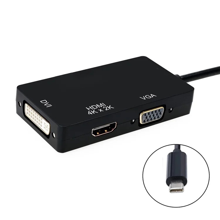 CY UC-050 Thunderbolt 3 USB-C Type-C to 4K HDMI DVI VGA HUB Multi-port Converter Cable