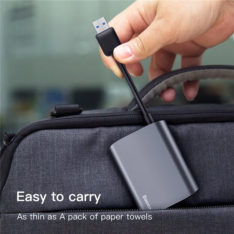 BASEUS Enjoyment Series 3 x USB 3.0 HUB Adapter for Computer Notebook - Grey