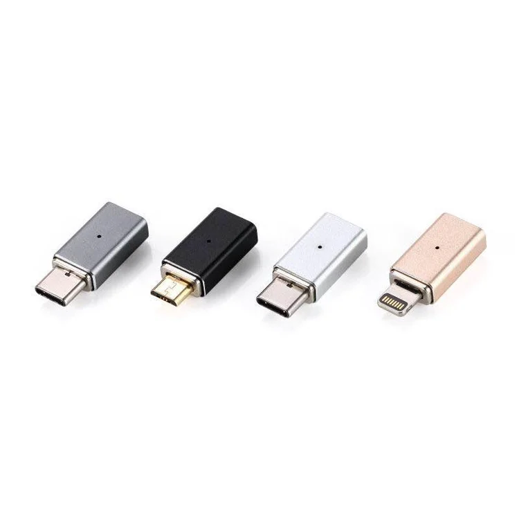 Magnetic Quick Connect Type-C Adapter Converter for Type-C Data Sync Charge Cable - Black