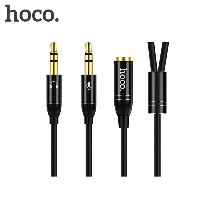 HOCO UPA07 3.5mm Female to Two 3.5mm Male Ports Audio Converter Splitter Cable for Computer