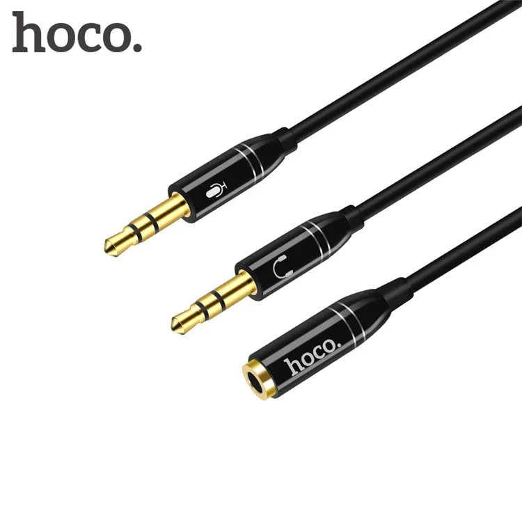 HOCO UPA07 3.5mm Female to Two 3.5mm Male Ports Audio Converter Splitter Cable for Computer