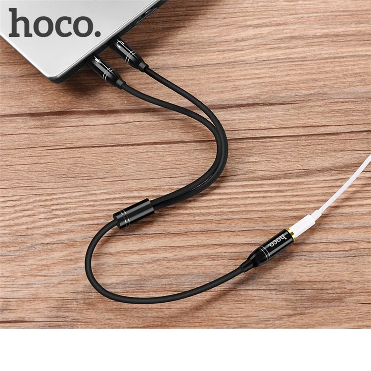 HOCO UPA07 3.5mm Female to Two 3.5mm Male Ports Audio Converter Splitter Cable for Computer