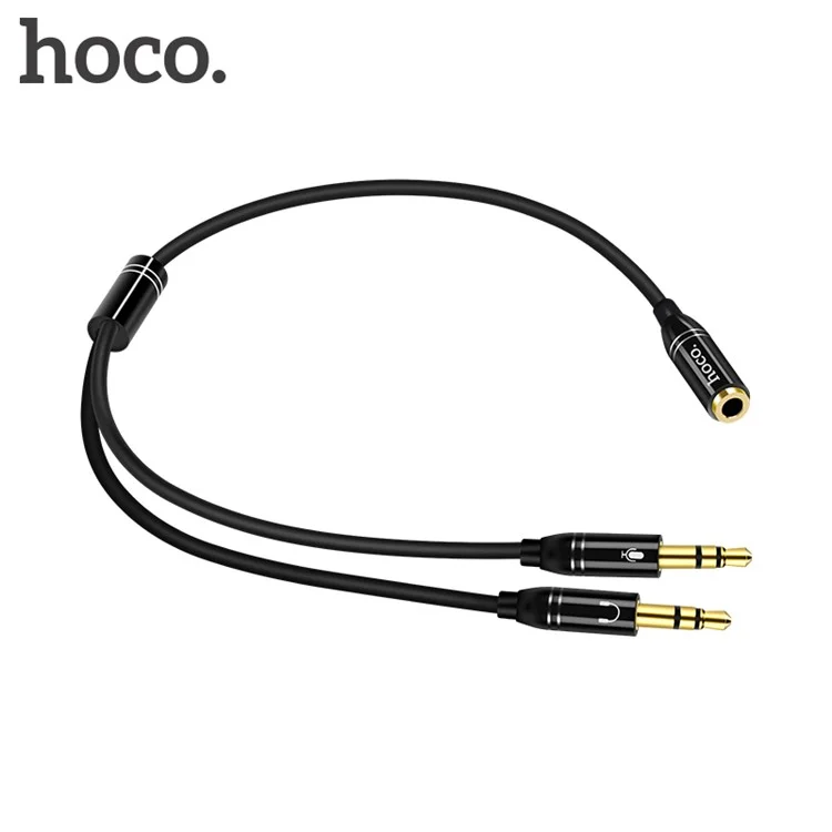 HOCO UPA07 3.5mm Female to Two 3.5mm Male Ports Audio Converter Splitter Cable for Computer