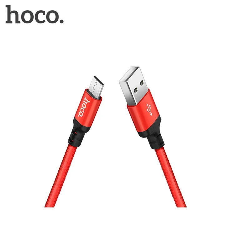 HOCO X14 2M 1.7A Micro USB Carga Cable de Datos para Samsung LG Sony Huawei - Rojo
