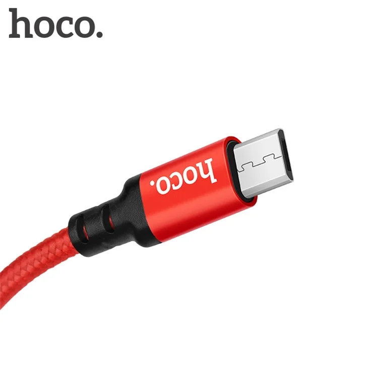 HOCO X14 2M 1.7A Micro USB Carga Cable de Datos para Samsung LG Sony Huawei - Rojo