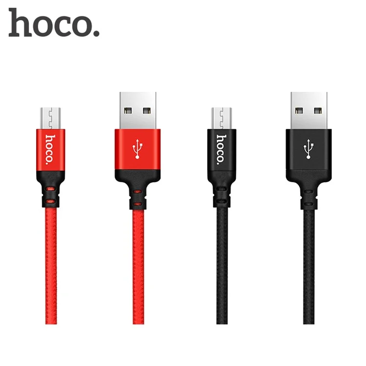 HOCO X14 2M 1.7A Micro USB Carga Cable de Datos para Samsung LG Sony Huawei - Rojo