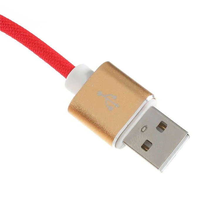 PINZUN MX-002 Type-C 1M Reversible Charging Data Cord for Samsung HTC LG Huawei - Red