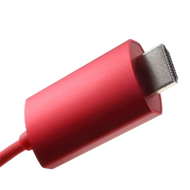 4K 2m USB Type-C to HDMI Male Cable for Samsung Xiaomi Huawei Etc. - Red