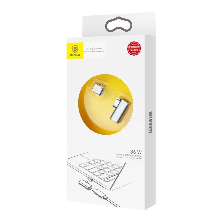 BASEUS Magnetic USB-C to USB-C Charging Adapter Magnetic Type-C Converter Adapter for New MacBook Pro Etc.