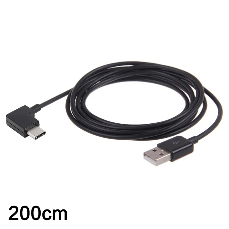 CY 90 Degree Right Angled USB 3.1 Type C Male to USB 2.0 Male Cable for Tablet & Mobile Phone 2m