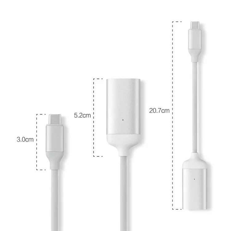 MINIX NEO C-HD Premium USB-C to 4K @60Hz HDMI Adapter Cable - White