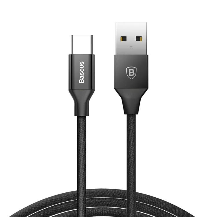 BASEUS Yiven Series 3A USB Type-C Data Sync Charge Cable for Samsung Galaxy S8/LG G6 etc. - Black