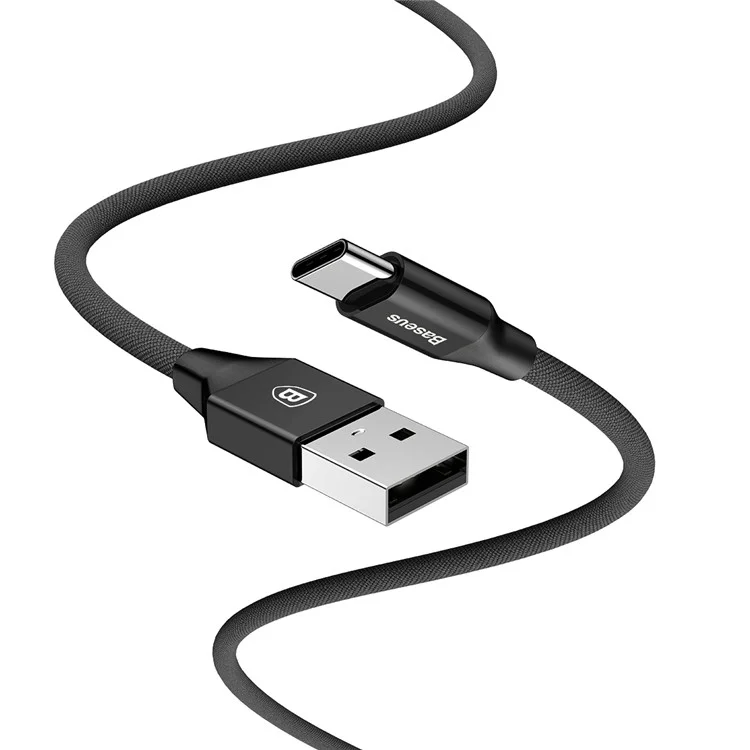 BASEUS Yiven Series 3A USB Type-C Data Sync Charge Cable for Samsung Galaxy S8/LG G6 etc. - Black