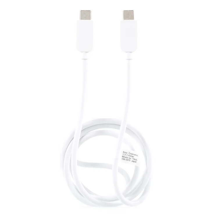 SONY Type-C Male to Type-C Male Data Cable for Sony Xperia XZ, Huawei Mate10, Samsung Note 8 etc. - White