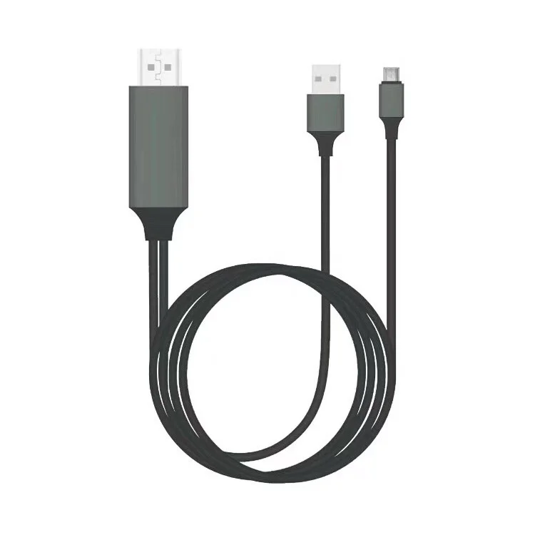 2M Type-C & USB to HDMI Adapter Cable for OnePlus Huawei Etc.- Black