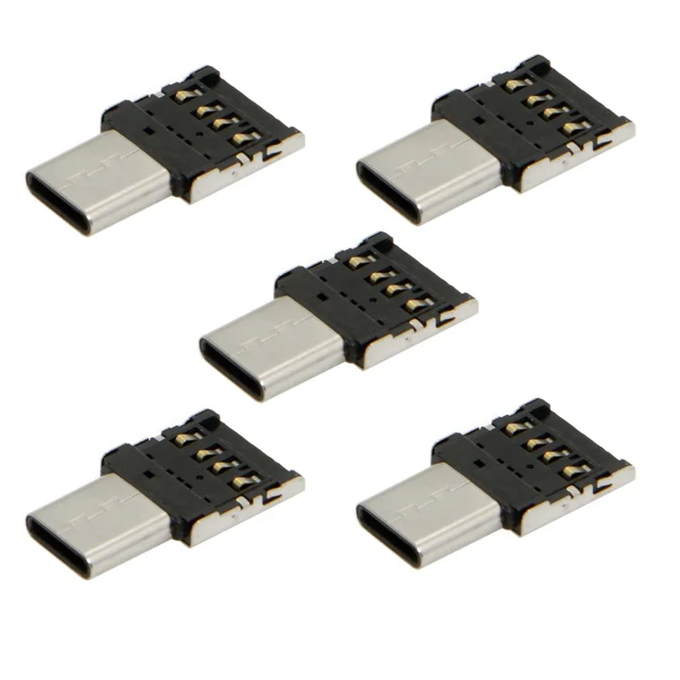 5Pcs/Set CY UC-053 Ultra Mini Type-C to USB 2.0 OTG Adapter for Cell Phone Tablet & USB Cable & Flash Disk