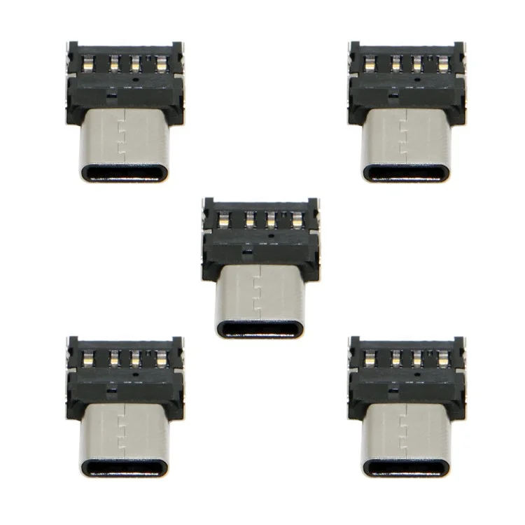 5Pcs/Set CY UC-053 Ultra Mini Type-C to USB 2.0 OTG Adapter for Cell Phone Tablet & USB Cable & Flash Disk